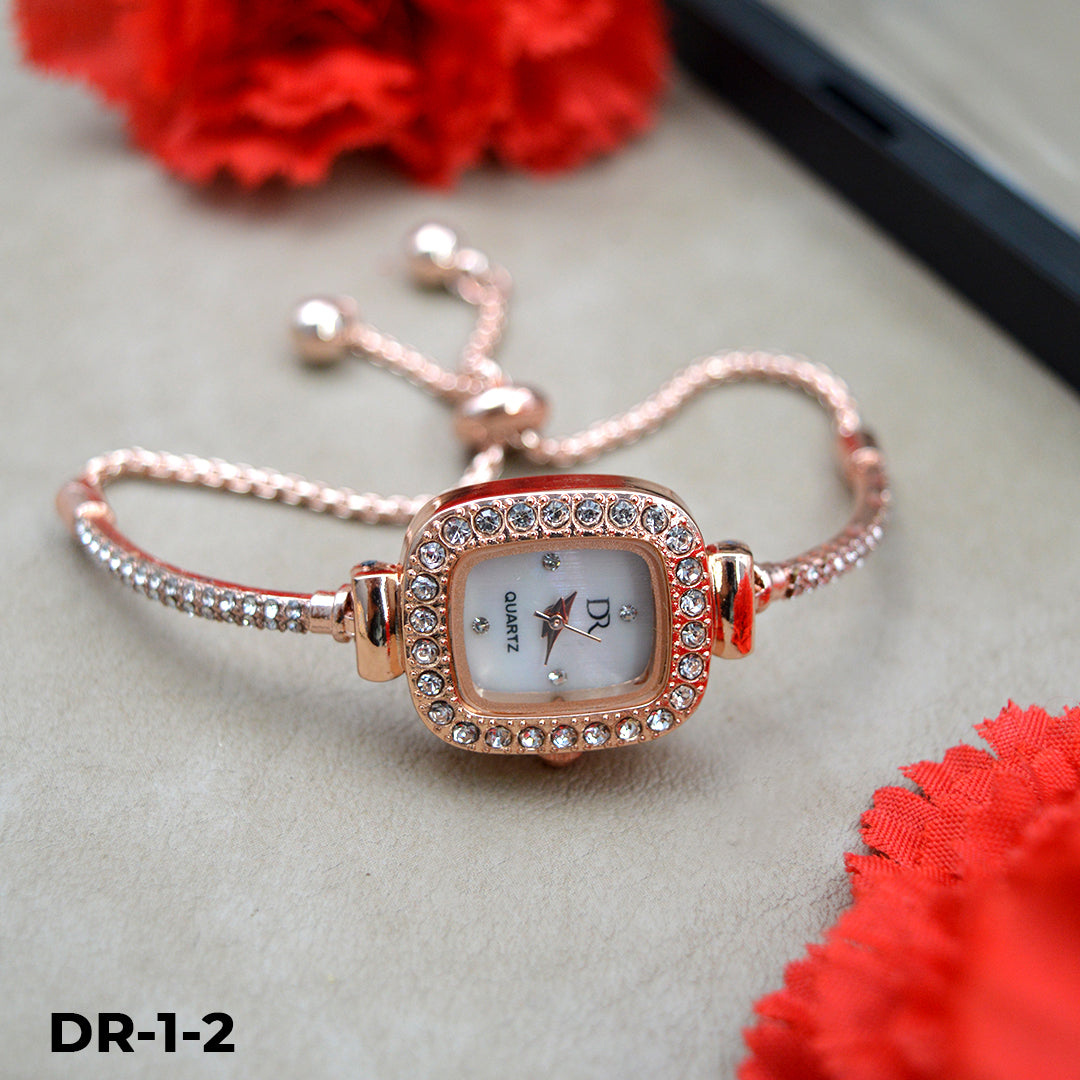 Reloj Pulsera Tipo Joya DR-1 con Estuche Elegante