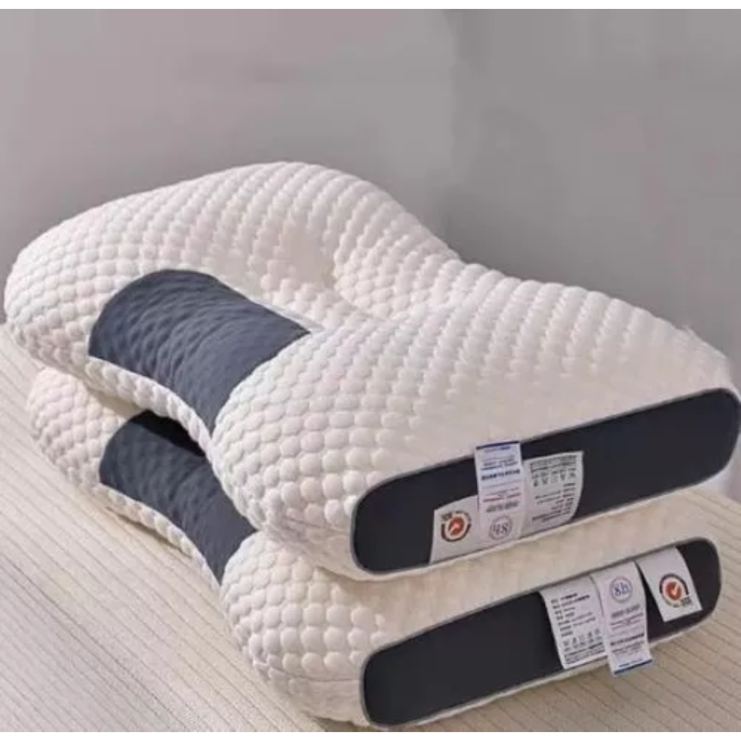Almohada cervical que brinda soporte y comodidad al dormir. Ideal para relajar cuello y hombros y mejorar el descanso diario.