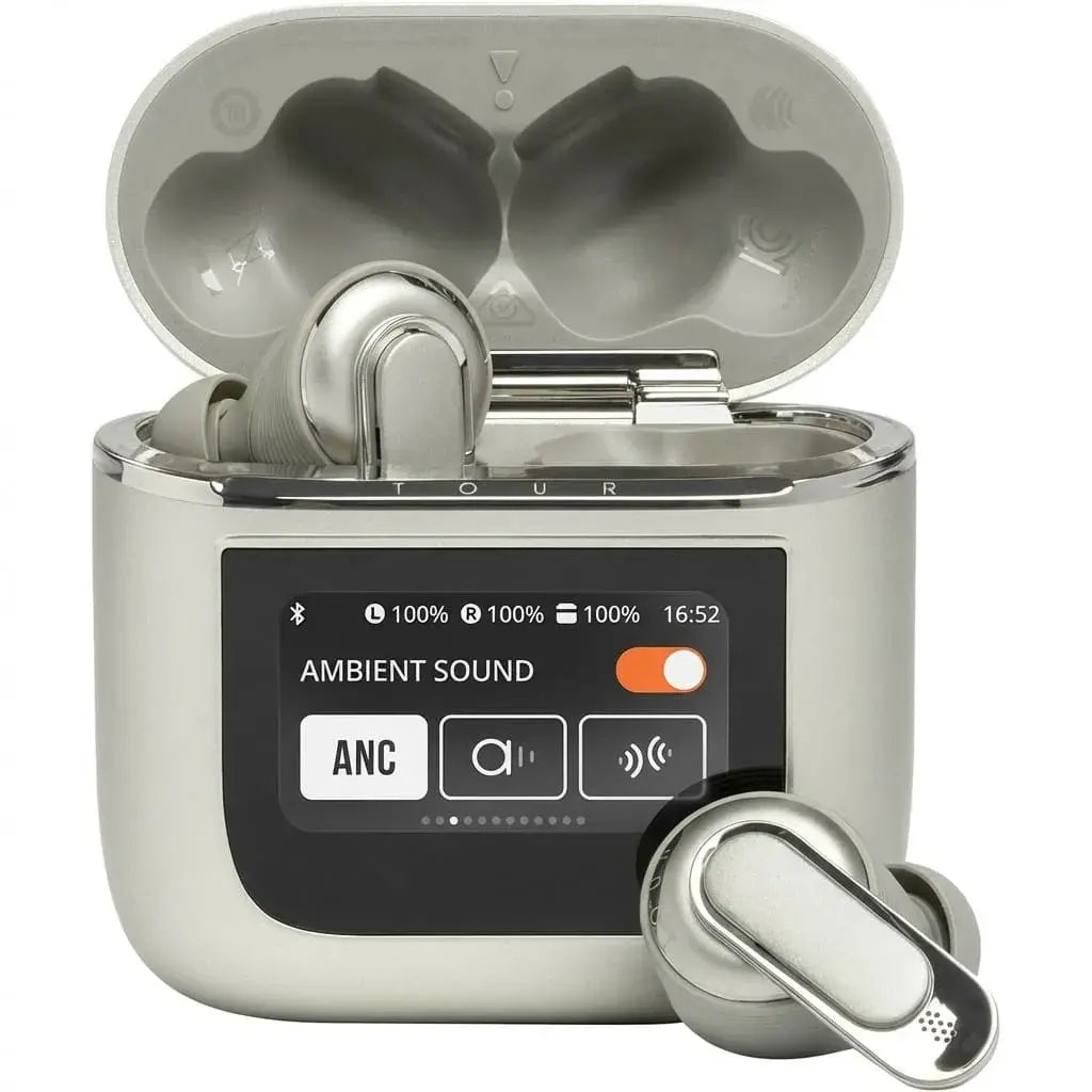Audífonos Bluetooth inalámbricos con pantalla táctil inteligente, cancelación de ruido adaptativa, Smart Ambient, VoiceAware, micrófonos integrados y driver dinámico de 10 mm.