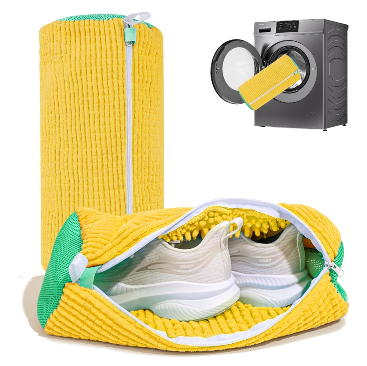 Compra bolsa para lavar zapatos en lavadora, protege el calzado y la máquina, con limpieza profunda y material reutilizable resistente.