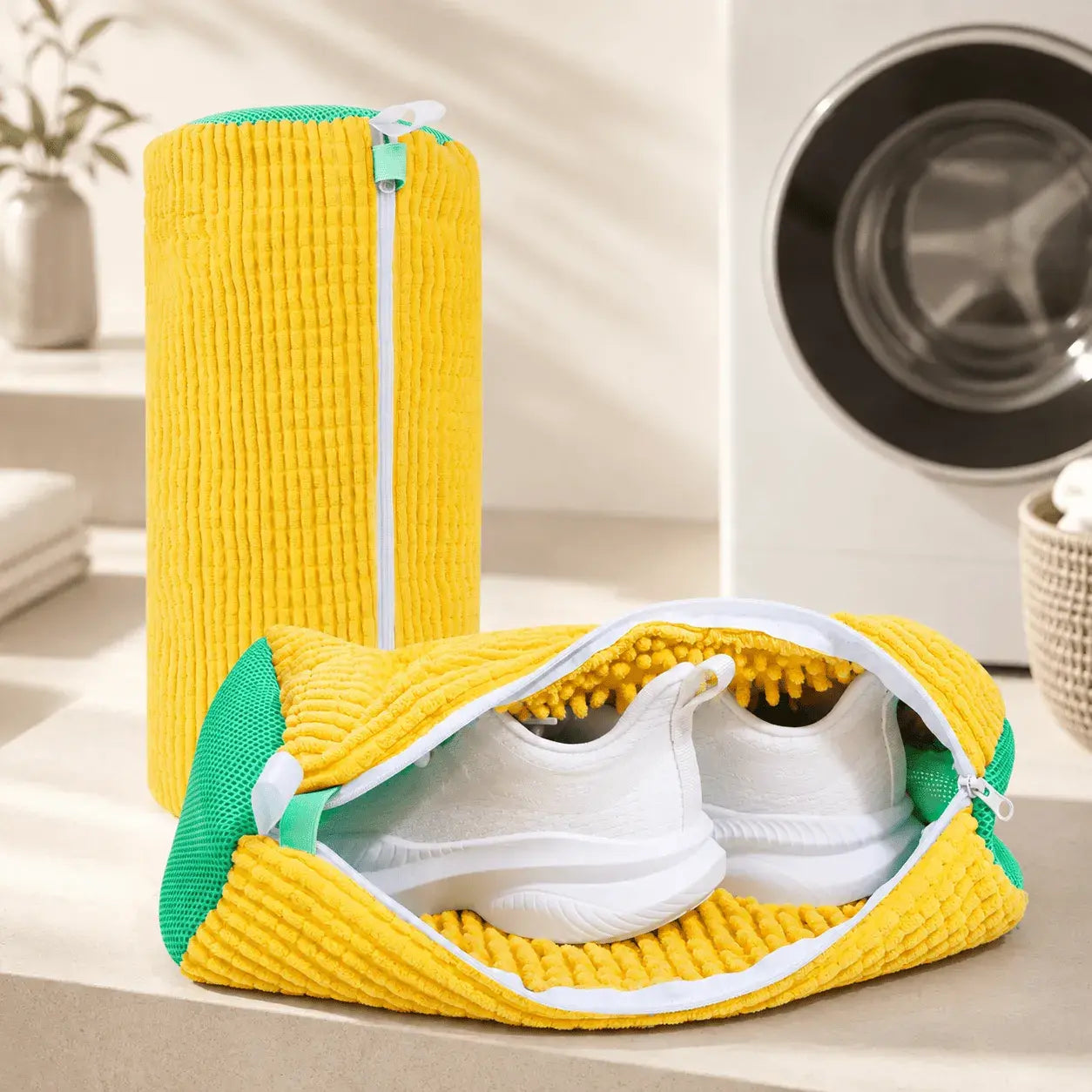 Compra bolsa para lavar zapatos en lavadora, protege el calzado y la máquina, con limpieza profunda y material reutilizable resistente.