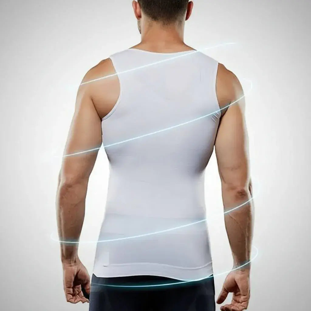 Kit chaleco moldeador tipo camisilla en lycra nylon + gel. Estiliza el abdomen bajo la ropa, es transpirable y tiene sesgo en caucho. Úsalo en el trabajo, la calle o al hacer ejercicio.