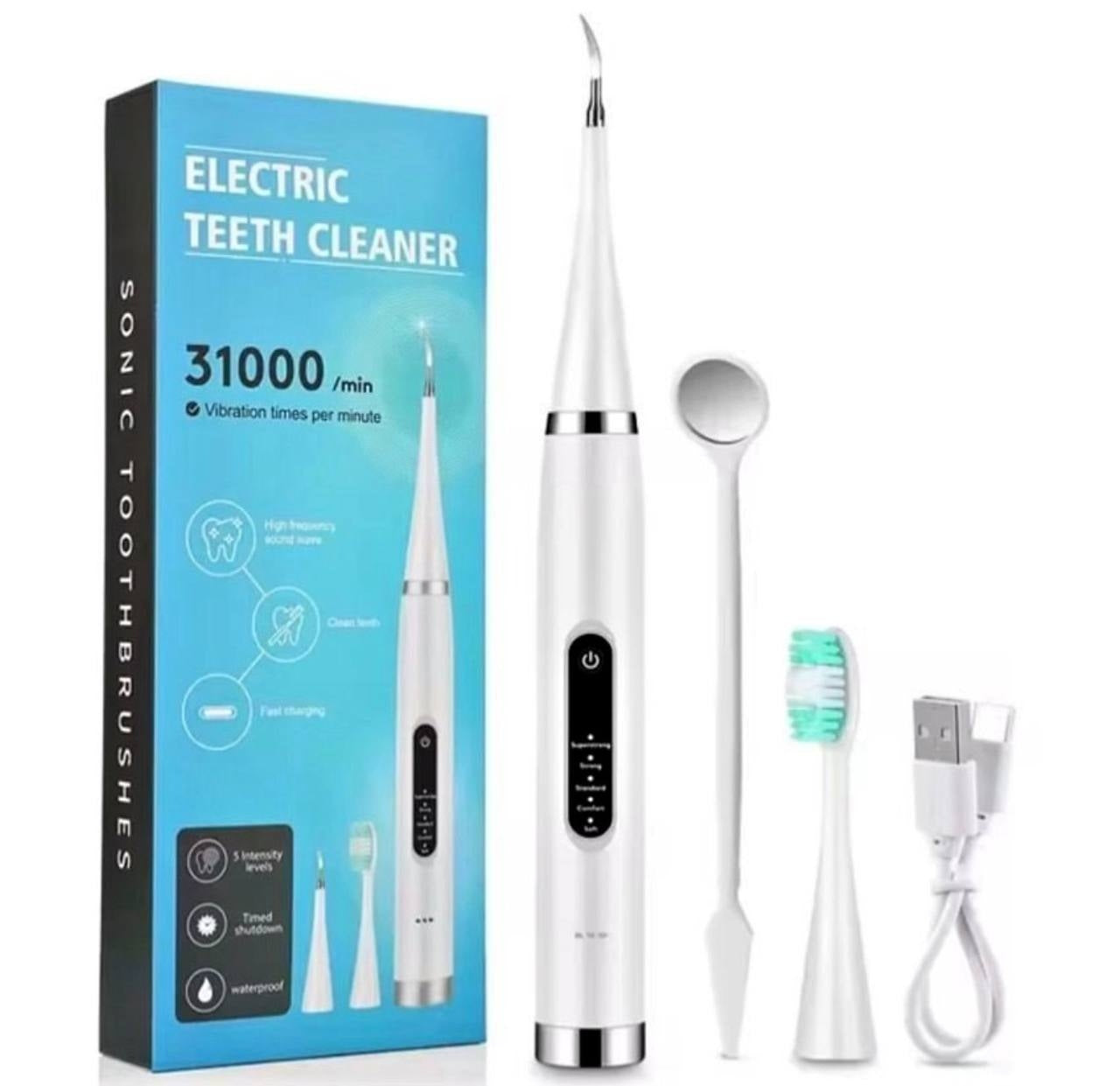 Cepillo eléctrico dental con función removedora de sarro. Ideal para una limpieza oral más completa y práctica en casa.