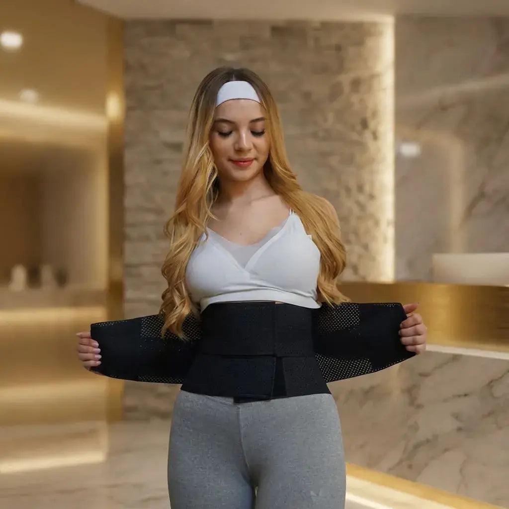 Cinturilla moldeadora ajustable con velcro, tela transpirable, varillas de soporte lumbar y diseño cómodo para uso diario, entrenamiento o actividad física.