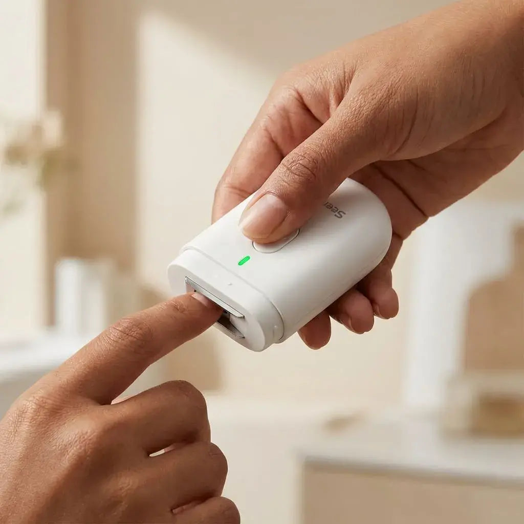 Compra Cortauñas Eléctrico Seemagic recargable y silencioso con luz LED. Corte automático y seguro para manos y pies. Ideal para toda la familia.