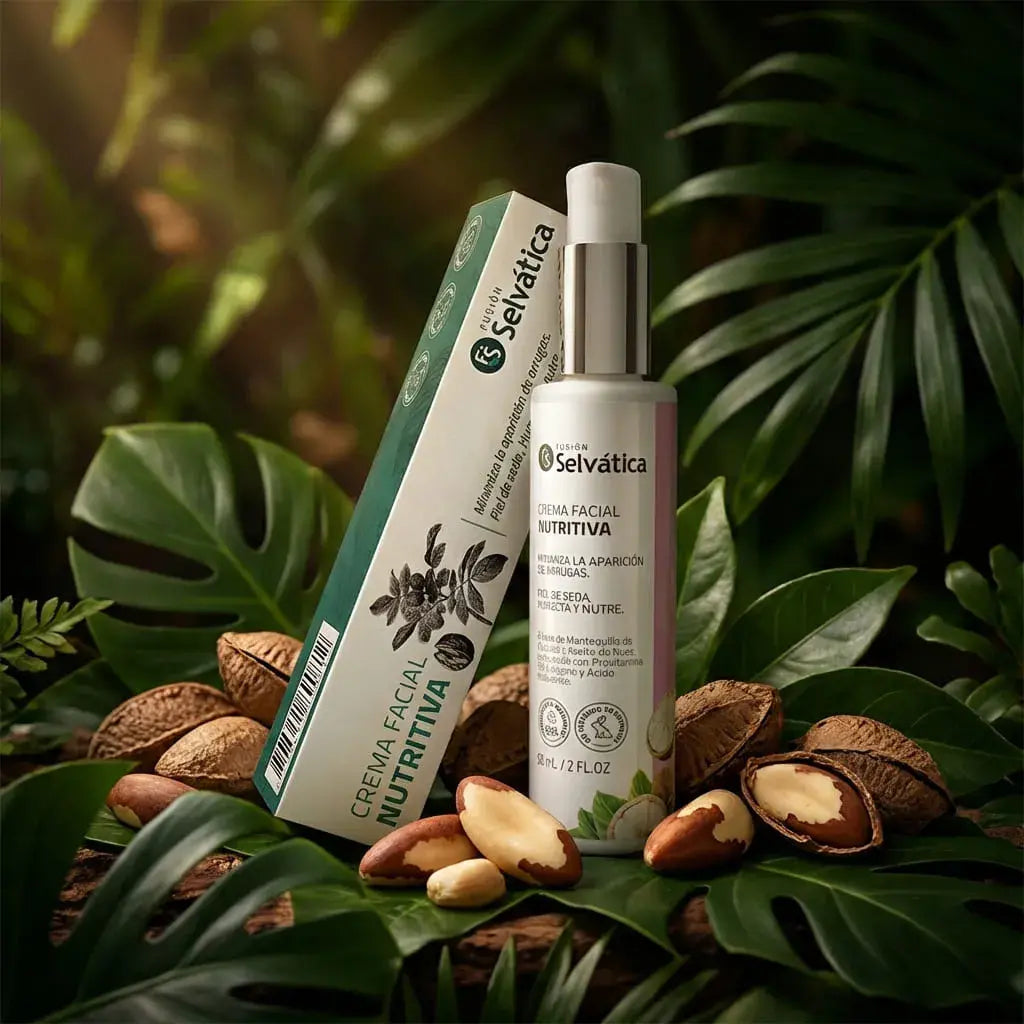 Crema facial nutritiva con copoazú y ácido hialurónico que hidrata, mejora la elasticidad y ayuda a minimizar líneas de expresión para una piel suave y firme.