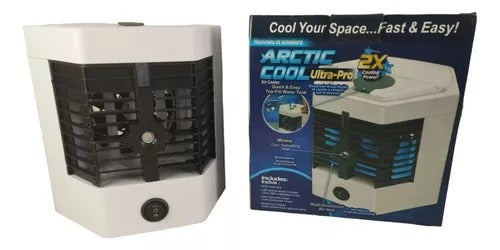 Enfriador de aire portátil Artic Air Ultra con tecnología evaporativa, humidificación, bajo ruido y diseño compacto para escritorios, habitaciones pequeñas y oficinas.