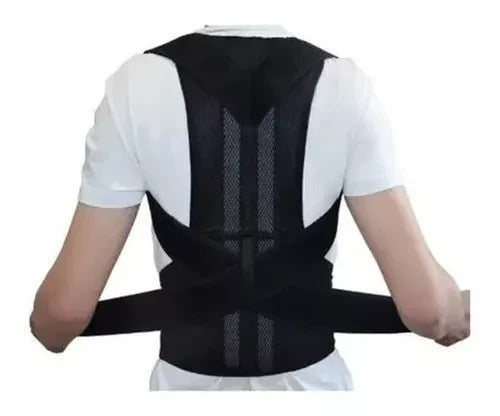 Faja corrector de postura ajustable unisex con soporte dorsal para espalda y hombros, 12 imanes integrados y diseño cómodo para uso diario en casa, oficina o estudio.