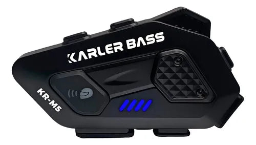 Intercomunicador Bluetooth KR-M5 Karler Bass para casco de motocicleta con Bluetooth 5.0, llamadas manos libres, música, GPS, radio FM, microSD, comunicación entre dispositivos y resistencia al agua.