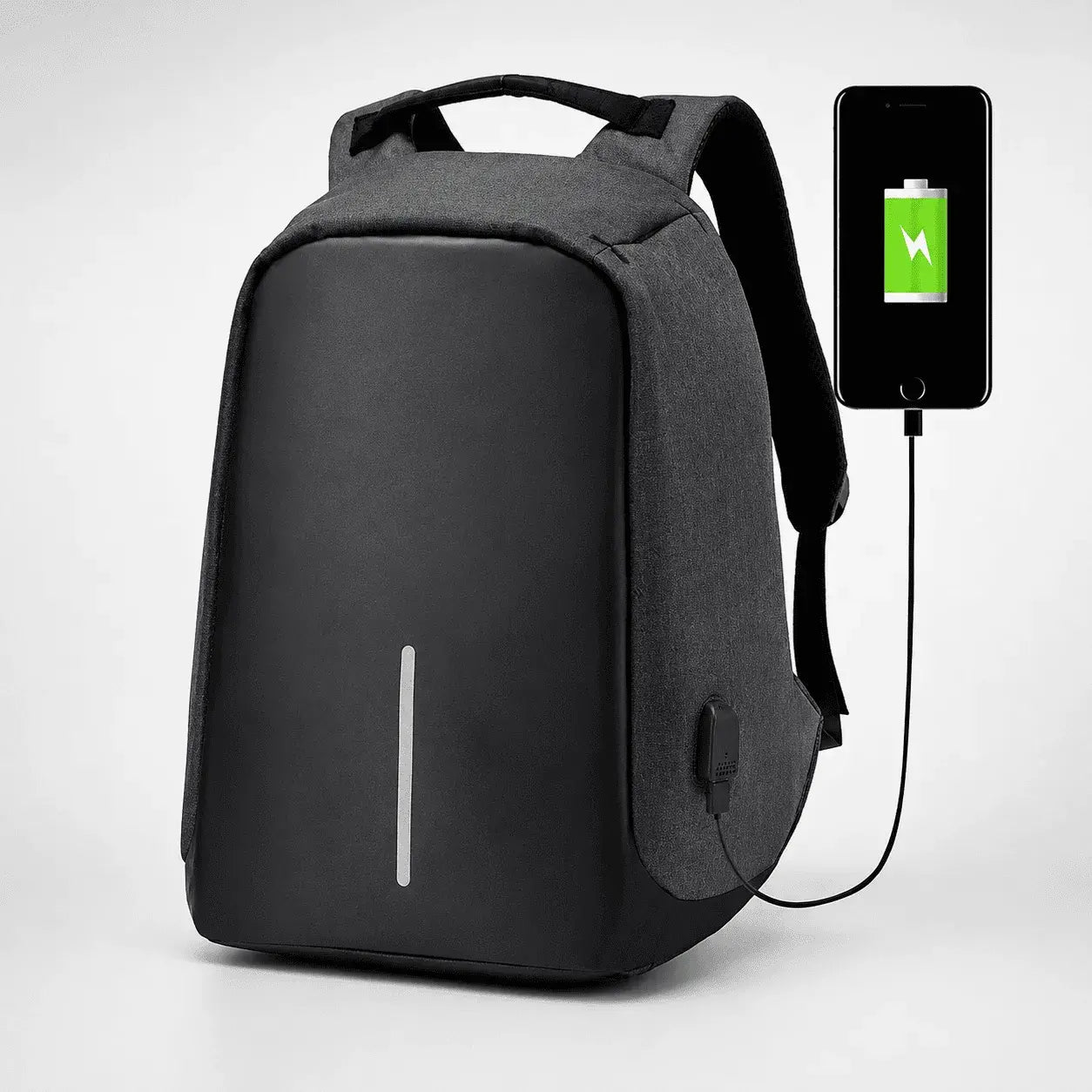 Maleta antirrobo impermeable para portátil de hasta 15 pulgadas, con puerto USB externo, compartimento acolchado, correas ajustables y diseño ergonómico para uso diario.