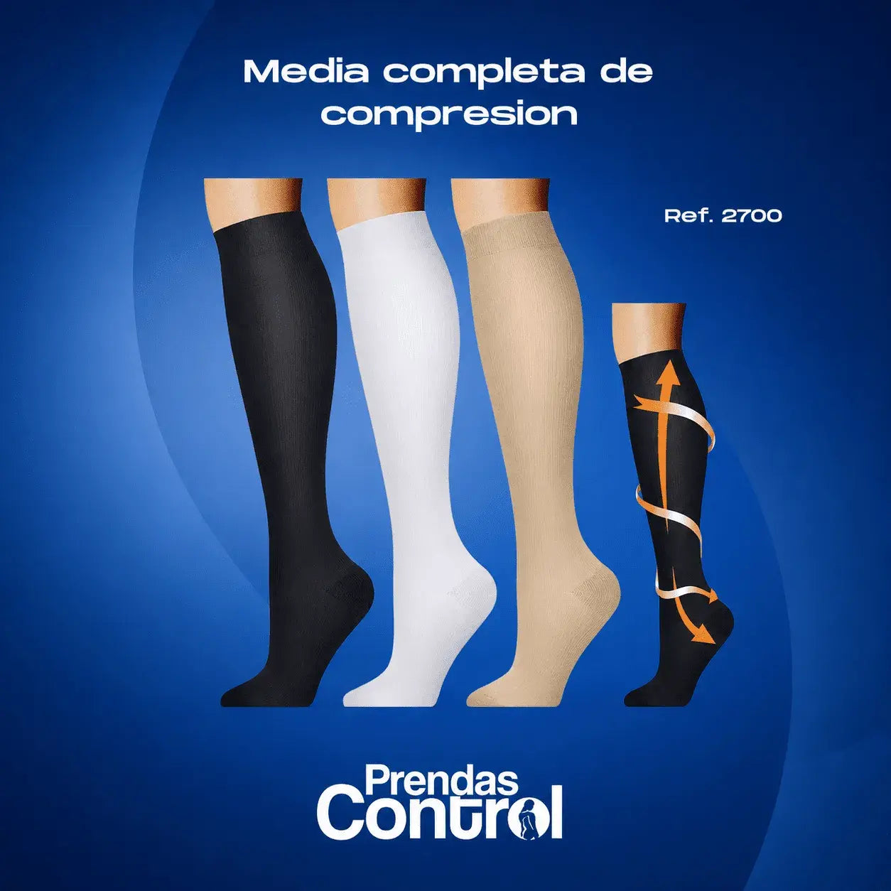 Medias de compresión graduada cómodas y ajustables. Ideales para uso diario y sensación de descanso en las piernas. Disponibles en varios colores.