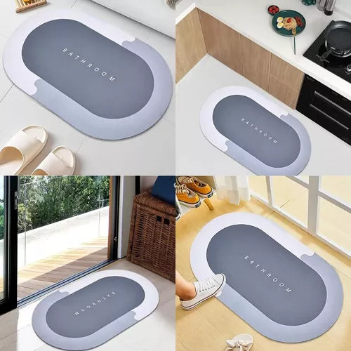 Tapete de baño ultra absorbente y antideslizante con secado rápido. Ideal para la salida de la ducha, bañera o lavamanos.