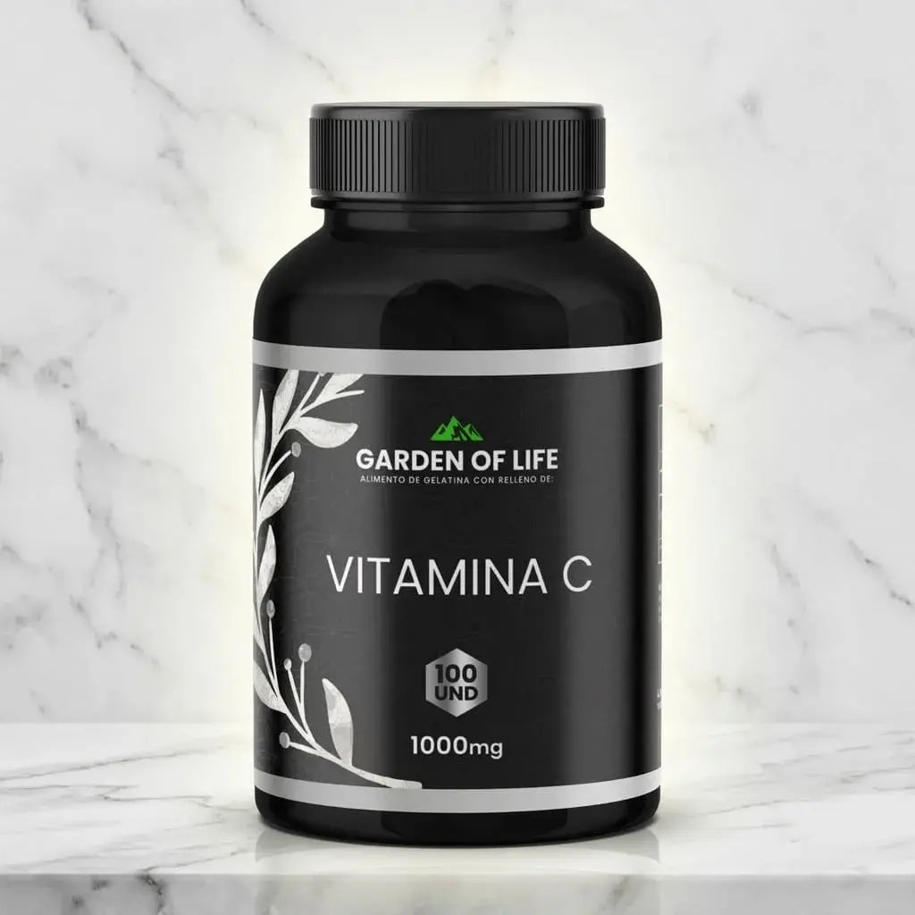 Vitamina C en frasco oscuro de 360 cc con termosellado de seguridad. Complemento para defensas, formación de colágeno, cuidado antioxidante y bienestar diario.