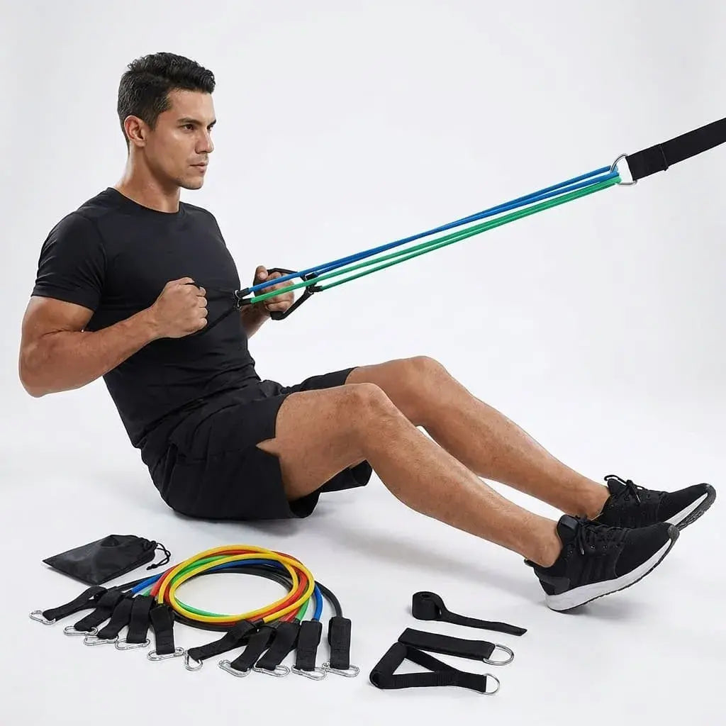 Bandas Elásticas | Premium de Resistencia para Ejercicio 100 lb con Accesorios