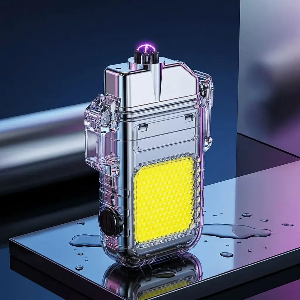Encendedor Eléctrico Recargable con Linterna LED Multiuso