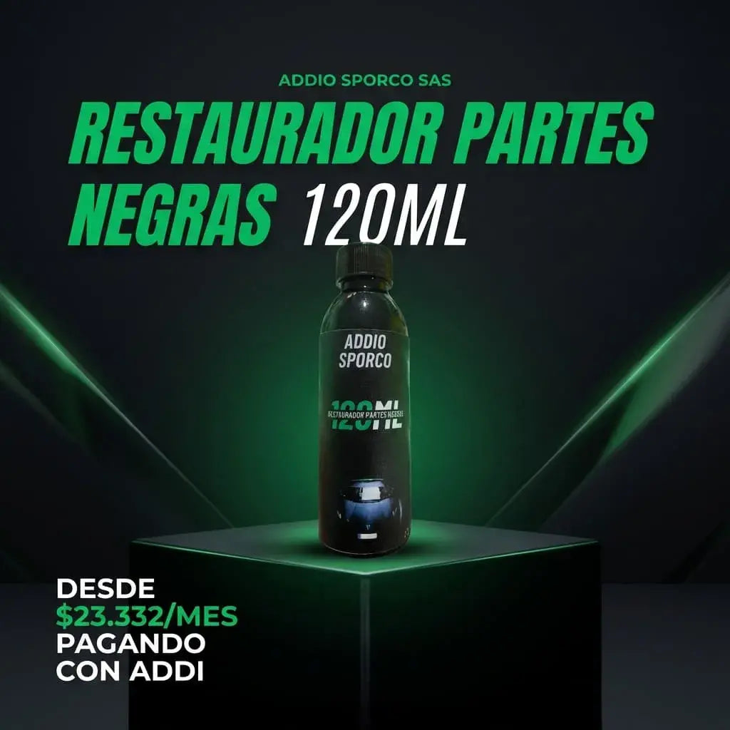 Restaurador Automotriz de Partes Negras 120 ml con Brillo y Renovación