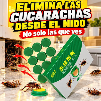 Cebo Matacucarachas en Cápsulas Listo para Usar – Elimina Cucarachas desde el Nido, Bajo Olor, Para Cocina, Baño y Alacenas