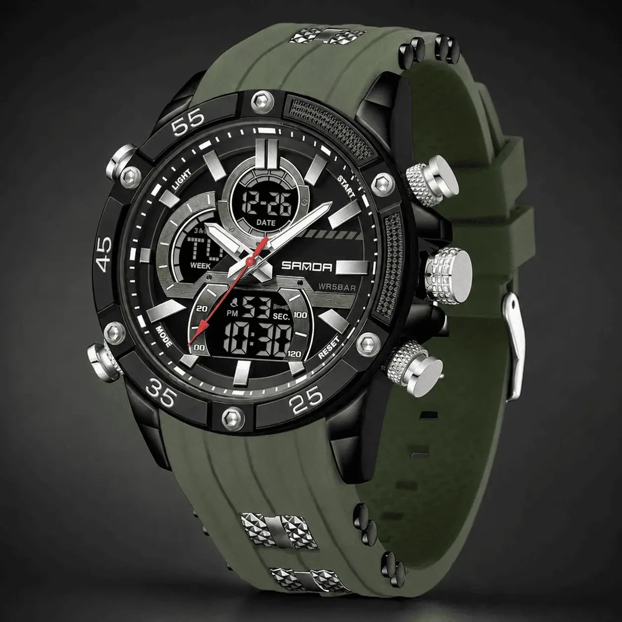 Reloj Sanda 6162 Doble Hora Hombre