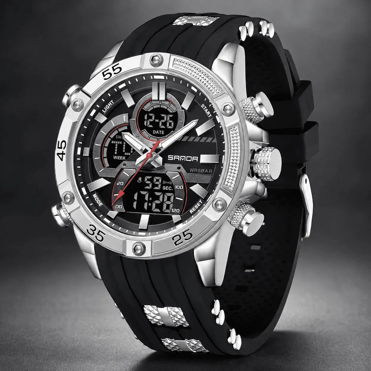 Reloj Sanda 6162 Doble Hora Hombre