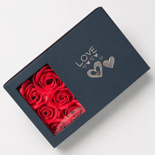 Caja Decorativa con Rosas Artificiales para Regalo