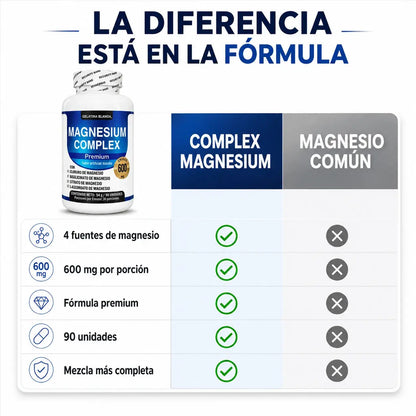 COMPLEX MAGNESIUM — El Magnesio Multi-Tipo para Dormir Profundo, Reducir el Estrés y Relajar tus Músculos