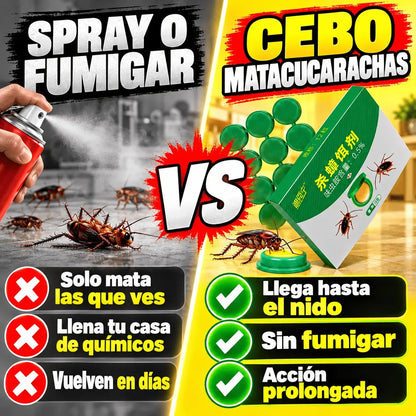 Cebo Matacucarachas en Cápsulas Listo para Usar – Elimina Cucarachas desde el Nido, Bajo Olor, Para Cocina, Baño y Alacenas