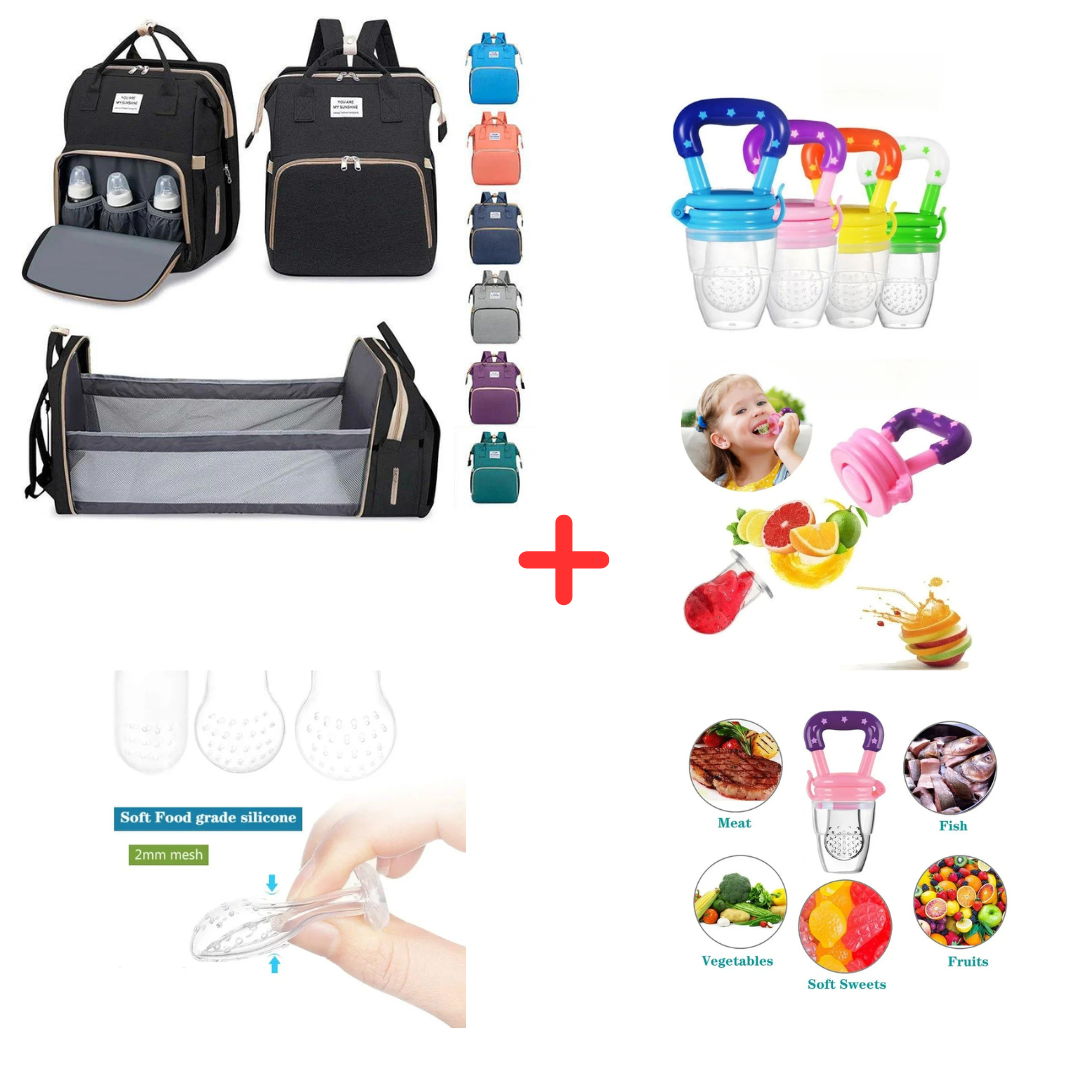 Pañalera Multifuncional con Chupo Alimentador para Bebé