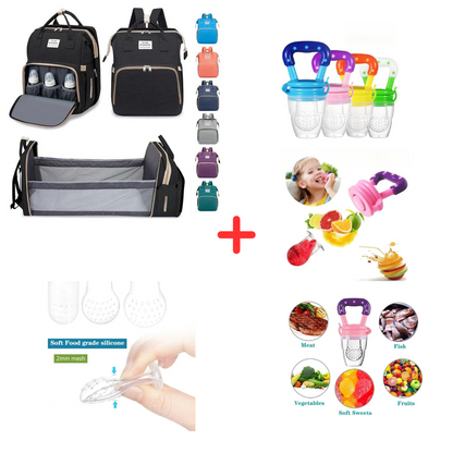 Pañalera Multifuncional con Chupo Alimentador para Bebé