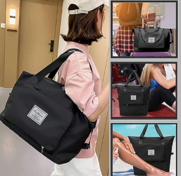 Combo morral tipo Amazon + bolso + 6 piezas viajera gran capacidad organiza y lleva todo fácilmente ideal para viajes uso diario resistente y práctico
