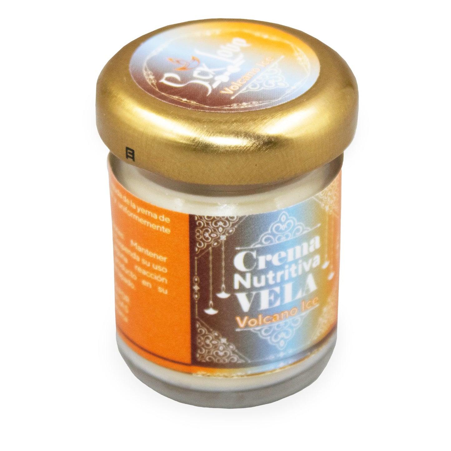 Crema nutritiva vela masajeadora Volcano Ice 30g hidratación profunda y relajación textura cálida ideal para cuidado corporal y masajes