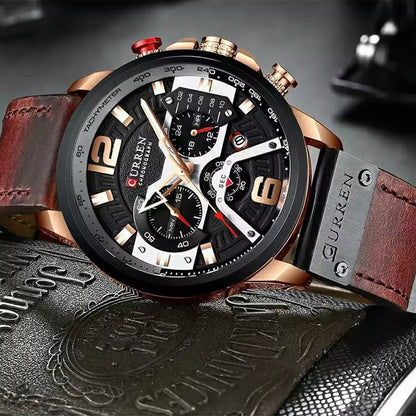 Reloj Curren 8329 cuero cronógrafo diseño elegante y resistente estilo moderno precisión y durabilidad ideal para uso diario
