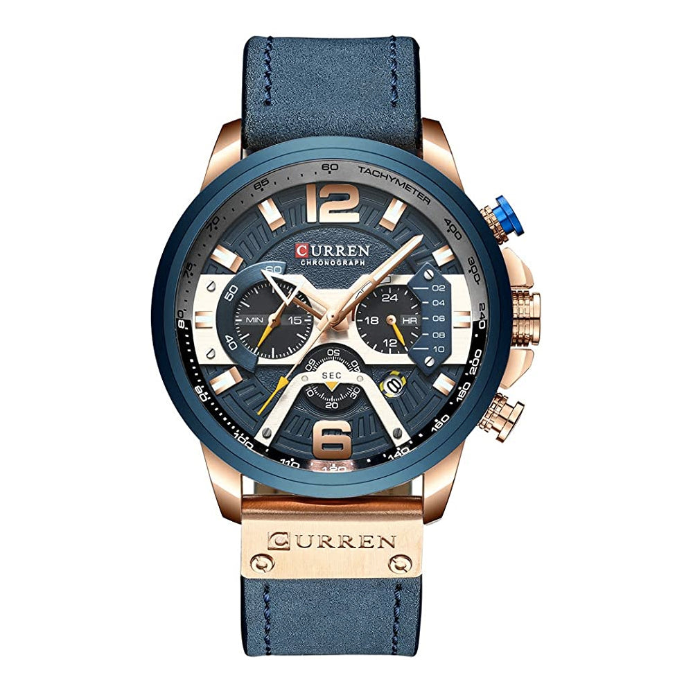 Reloj Curren 8329 cuero cronógrafo diseño elegante y resistente estilo moderno precisión y durabilidad ideal para uso diario