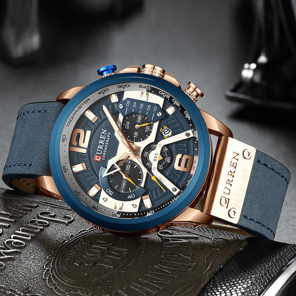 Reloj Curren 8329 cuero cronógrafo diseño elegante y resistente estilo moderno precisión y durabilidad ideal para uso diario