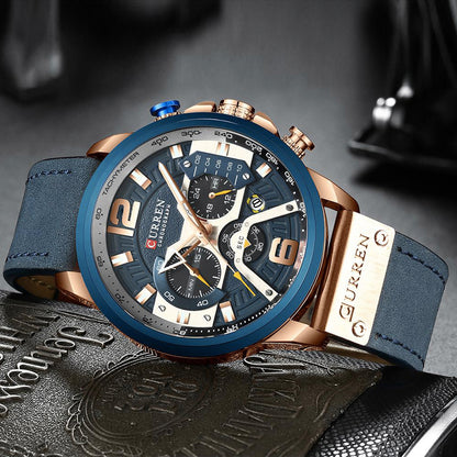 Reloj Curren 8329 cuero cronógrafo diseño elegante y resistente estilo moderno precisión y durabilidad ideal para uso diario