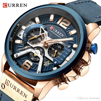 Reloj Curren 8329 cuero cronógrafo diseño elegante y resistente estilo moderno precisión y durabilidad ideal para uso diario