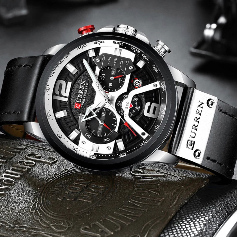 Reloj Curren 8329 cuero cronógrafo diseño elegante y resistente estilo moderno precisión y durabilidad ideal para uso diario