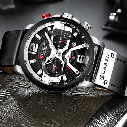 Reloj Curren 8329 cuero cronógrafo diseño elegante y resistente estilo moderno precisión y durabilidad ideal para uso diario
