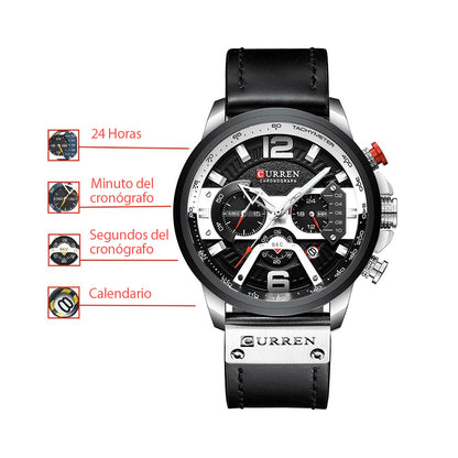 Reloj Curren 8329 cuero cronógrafo diseño elegante y resistente estilo moderno precisión y durabilidad ideal para uso diario