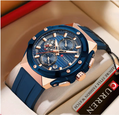 Reloj Curren 8462 silicona cronógrafo diseño deportivo resistente y cómodo estilo moderno ideal para uso diario
