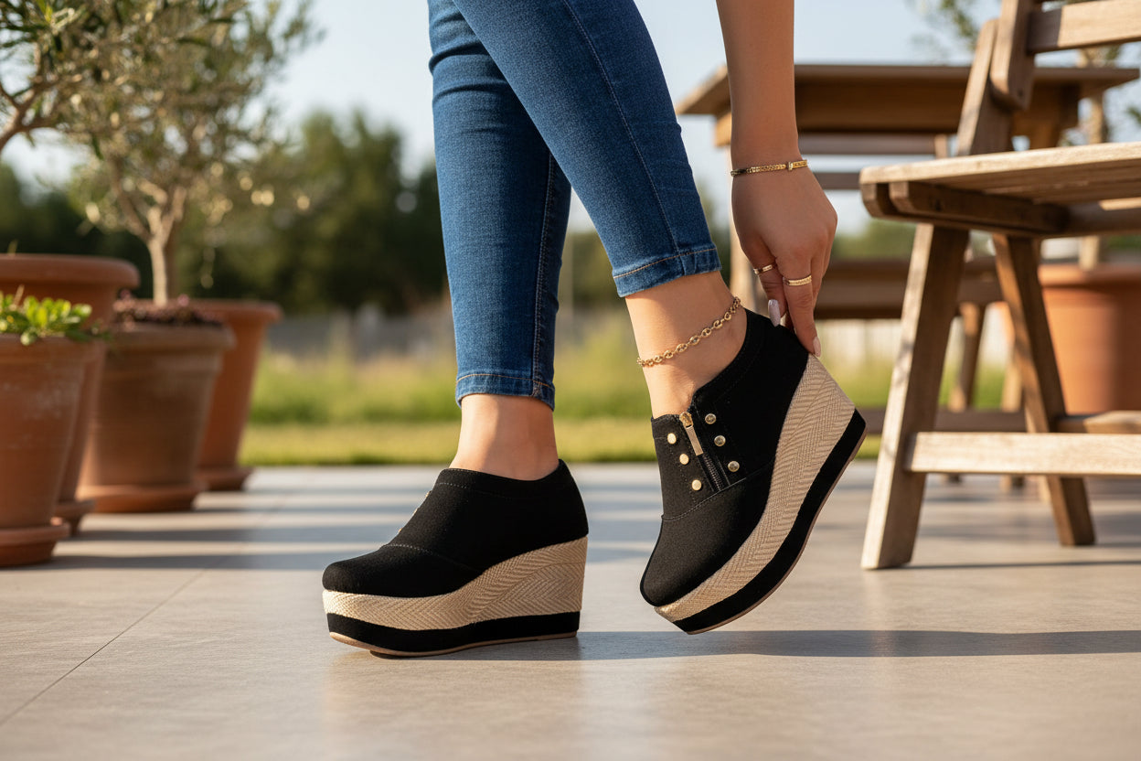 Tacones con Suela de Yute Casuales para Dama – Cómodos y Elegantes