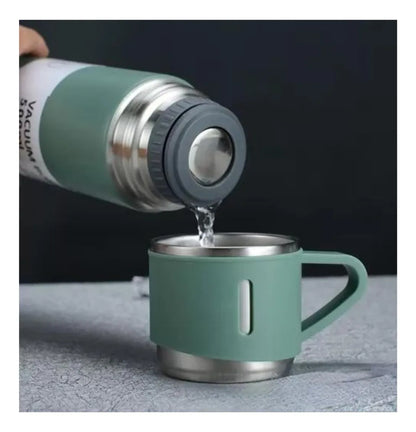 Set de termo vacuum mantiene frío y caliente por horas alta resistencia diseño práctico ideal para viajes trabajo y uso diario