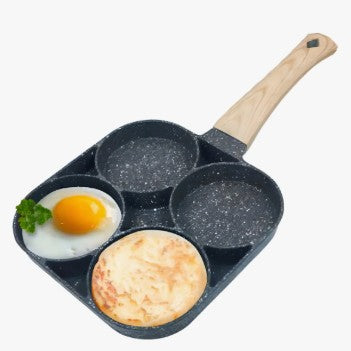 Sartén Antiadherente 4 Divisiones para Desayunos Rápidos, Cocina Práctica y Preparaciones Simultáneas