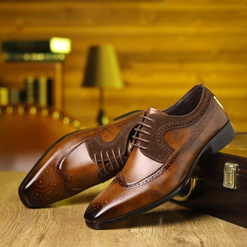 Zapatos Oxford Wingtip para Hombre, Estilo Formal Sin Sacrificar Comodidad, Elegancia para Oficina y Eventos