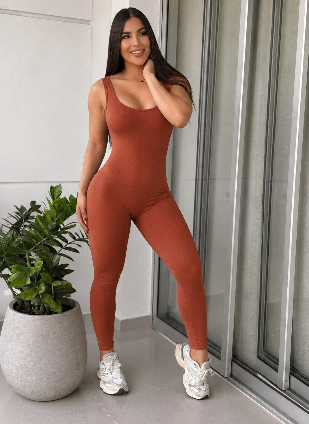 Enterizo Largo Esqueleto Para Cuerpo Estilizado, Comodidad Fresca Y Silueta Elegante De Uso Diario