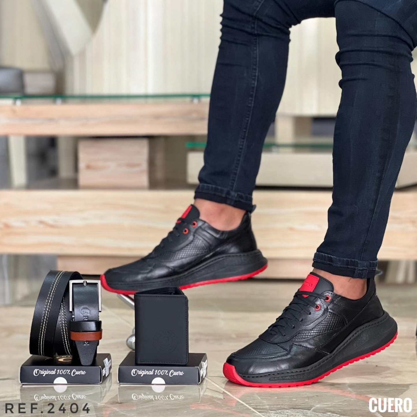Trío Ejecutivo Casual para Caballero en Cuero – Elegancia Premium para Oficina y Ocasiones Especiales