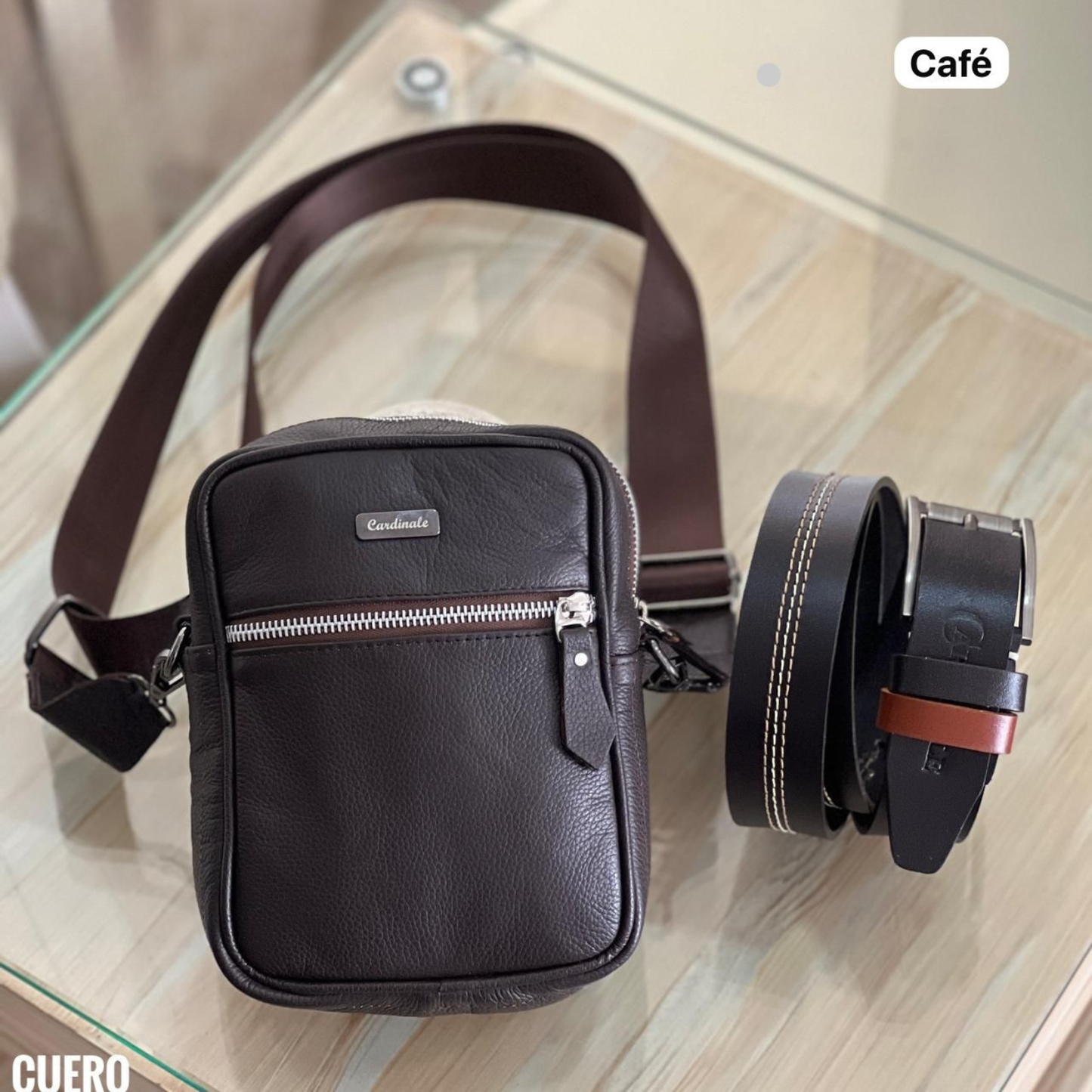 Combo Ejecutivo para Caballero con Bolso y Correa en Cuero – Regalo Premium con Estilo Sofisticado