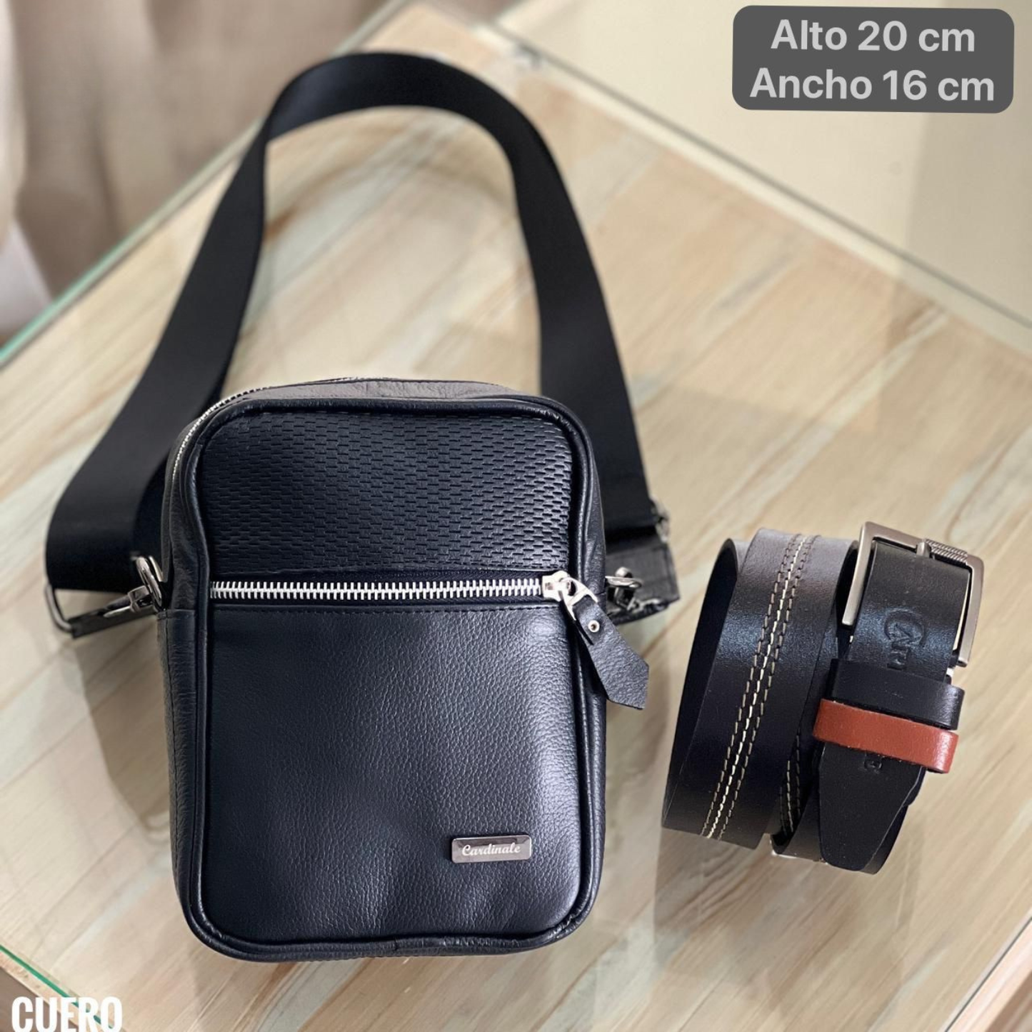 Combo Ejecutivo para Caballero con Bolso y Correa en Cuero – Regalo Premium con Estilo Sofisticado