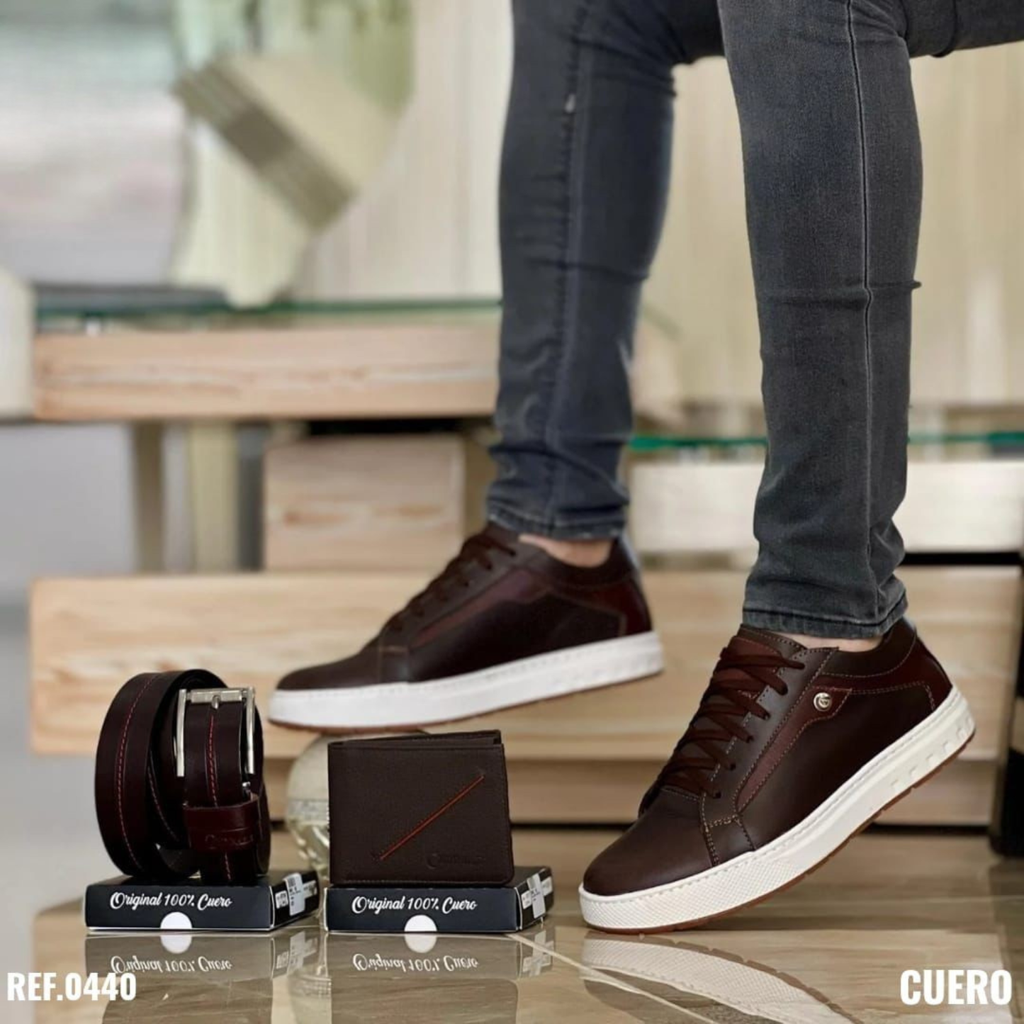 Trío Bolichero para Caballero 100% Cuero – Estilo Clásico Premium con Acabado Elegante