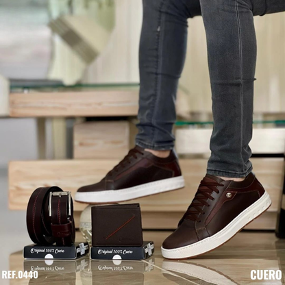 Trío Bolichero para Caballero 100% Cuero – Estilo Clásico Premium con Acabado Elegante