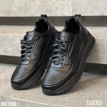 Deportivo para Caballero en Cuero Encerado – Estilo Urbano Premium con Acabado Artesanal